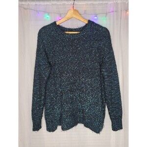 Catherine Malandrino Sweater Womens size Medium Blue green soft cozy